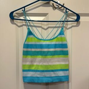 No Boundaries girls stretchy crop top with cute elastic straps, size XL